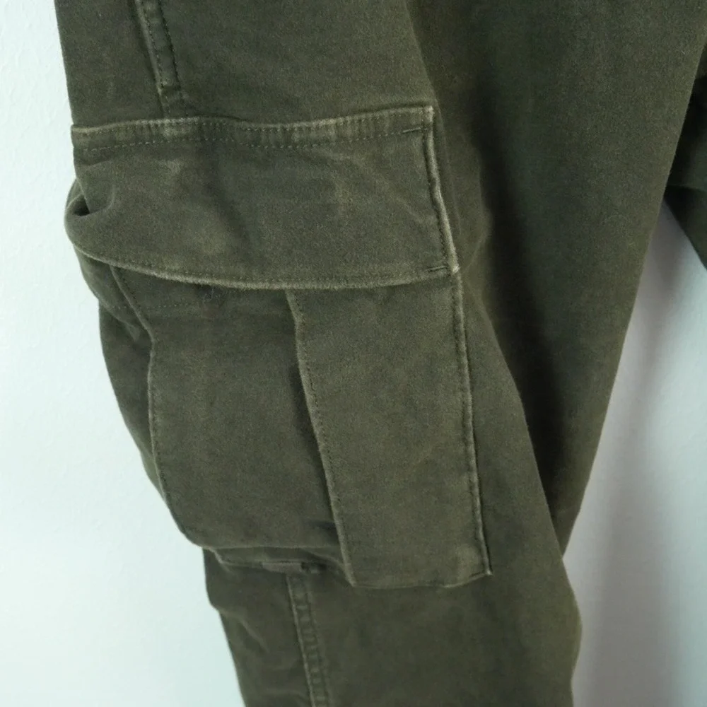 Banana Republic Traveler Moleskin Cargo Pant Olive Green 34S Paratrooper Utility